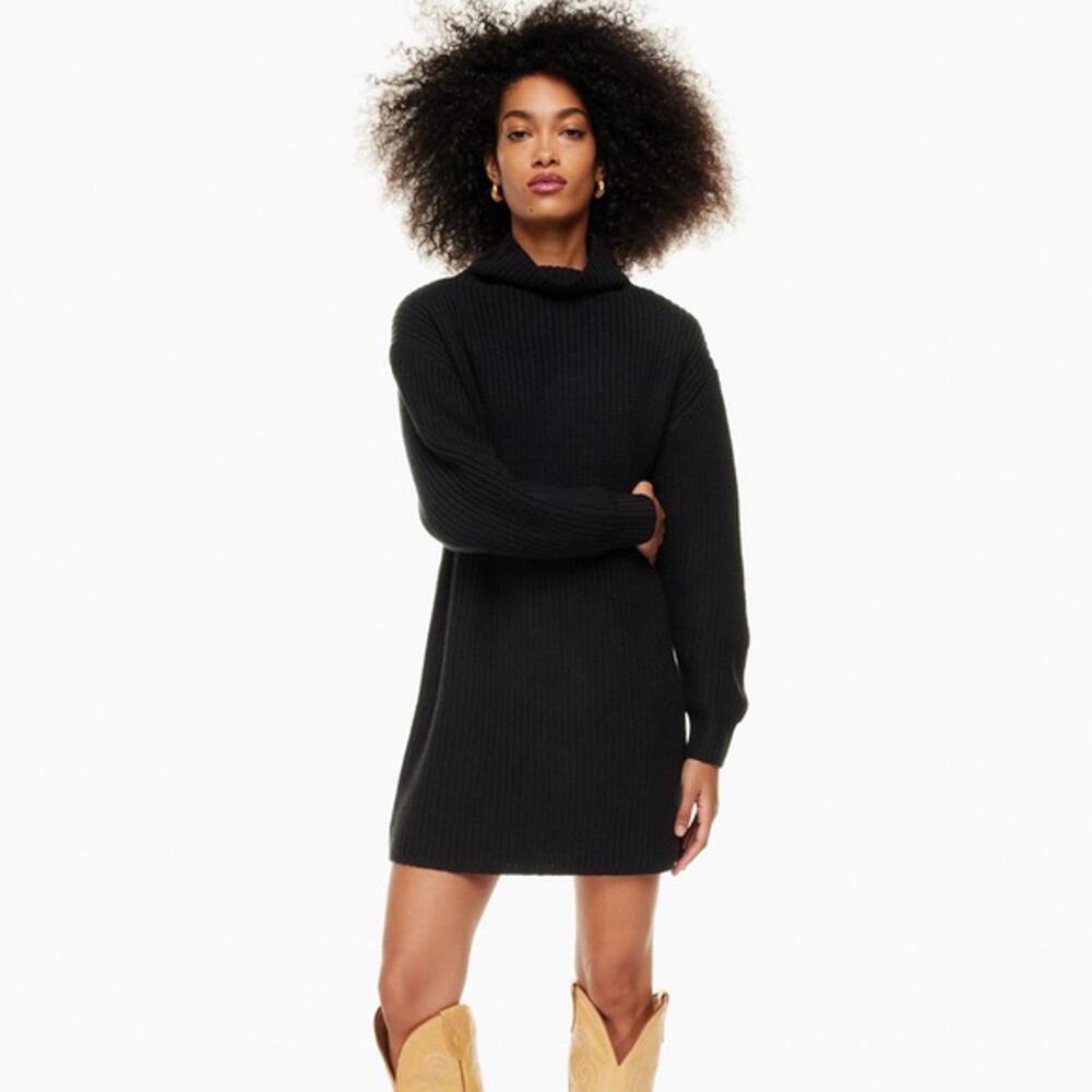 Aritzia Wilfred Women's Black Merino Wool Montpellier Dress - Size Small